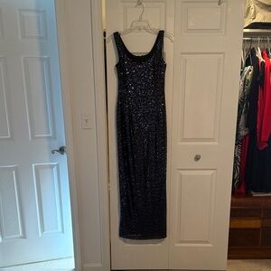 Alex Evenings Midnight Blue Sequin Maxi Dress